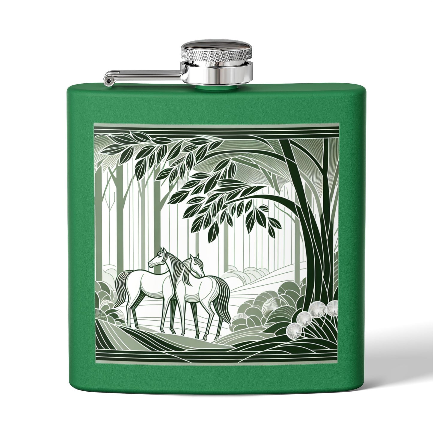 Woodland Horses Stainless Steel Flask - 6oz, Perfect Gift for Horse Lovers image 4