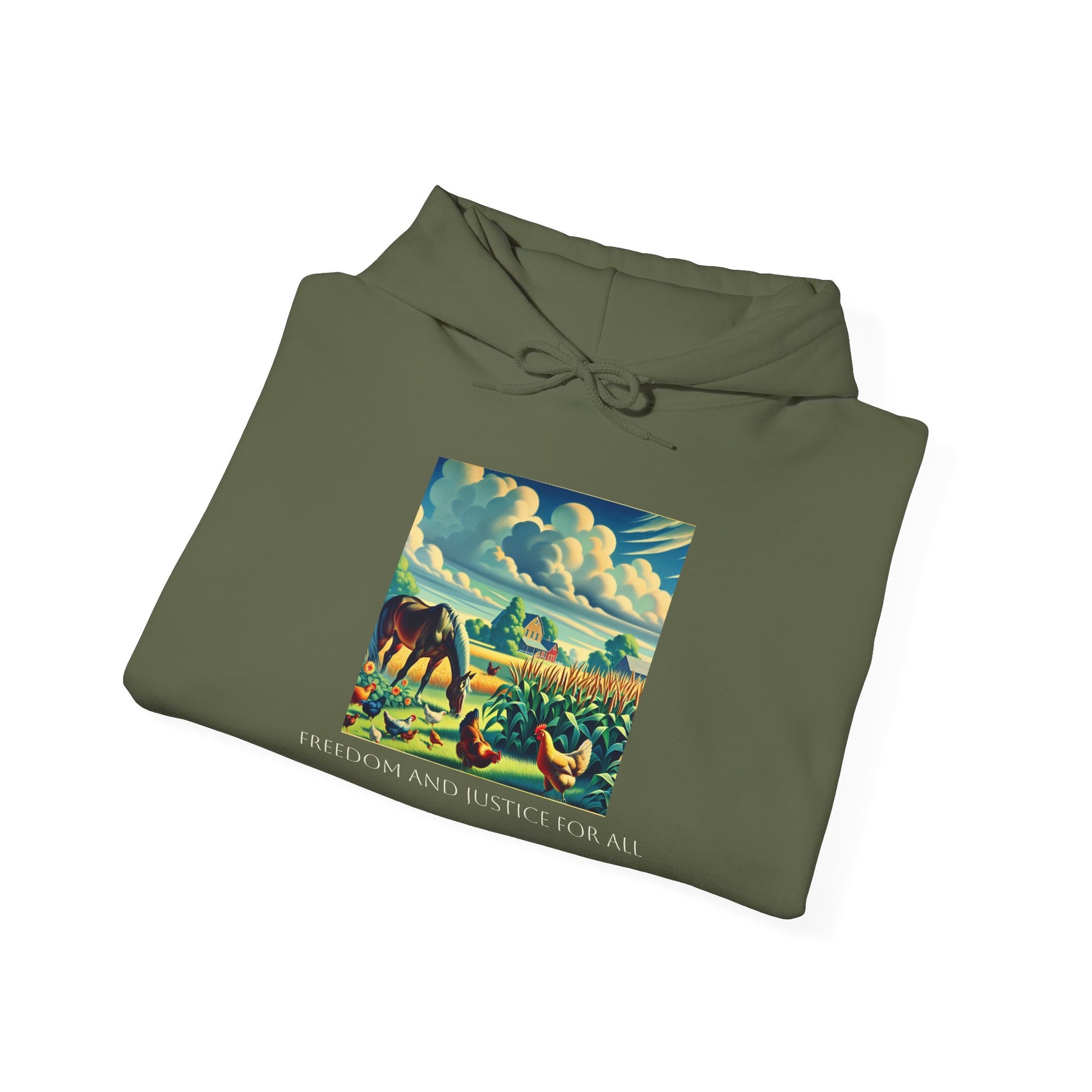 Farmers for a Free America -Freedom and Justice Hooded Sweatshirt for Farmers image 6