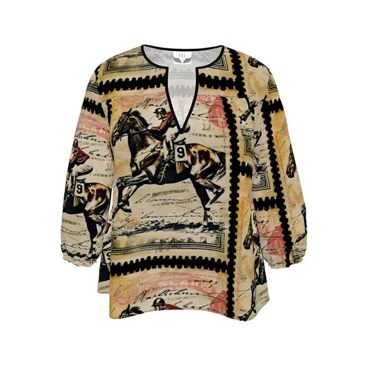 Racehorse Stamp Tunic Blouse
