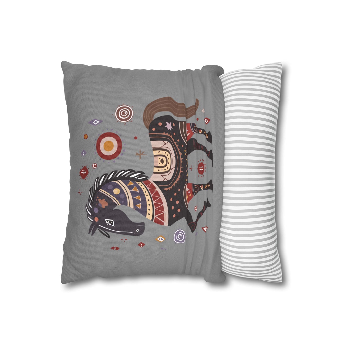 Bohemian Horse Print Pillowcase - Rustic Home Decor image 1