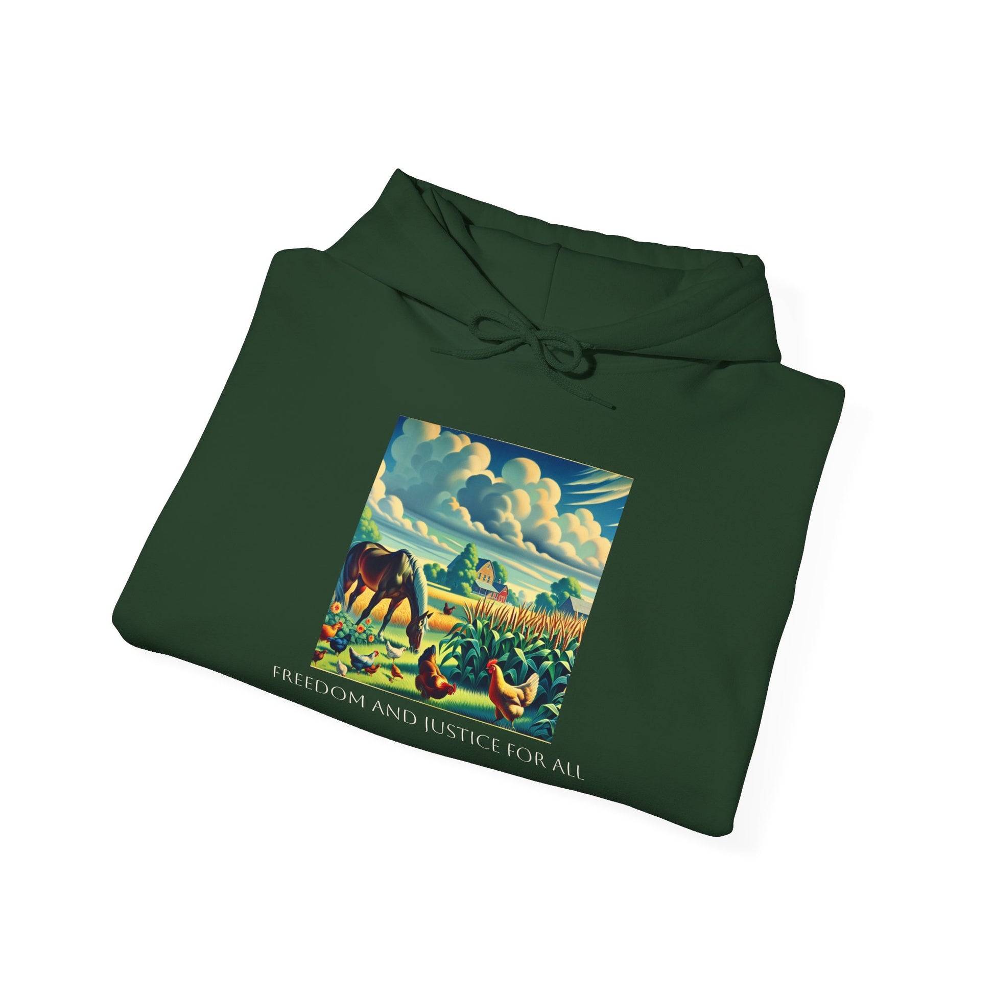 Farmers for a Free America -Freedom and Justice Hooded Sweatshirt for Farmers image 10