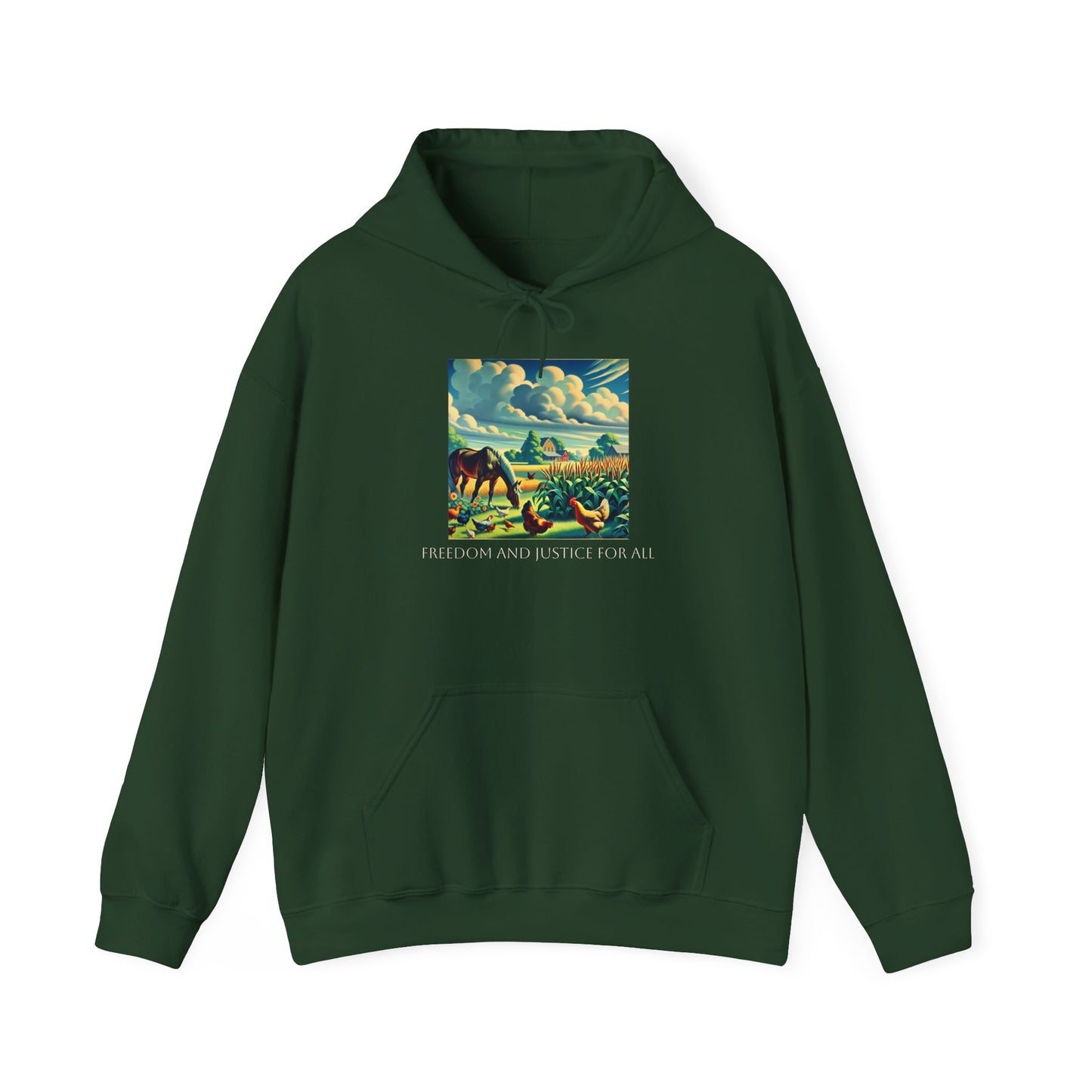 Farmers for a Free America -Freedom and Justice Hooded Sweatshirt for Farmers image 8