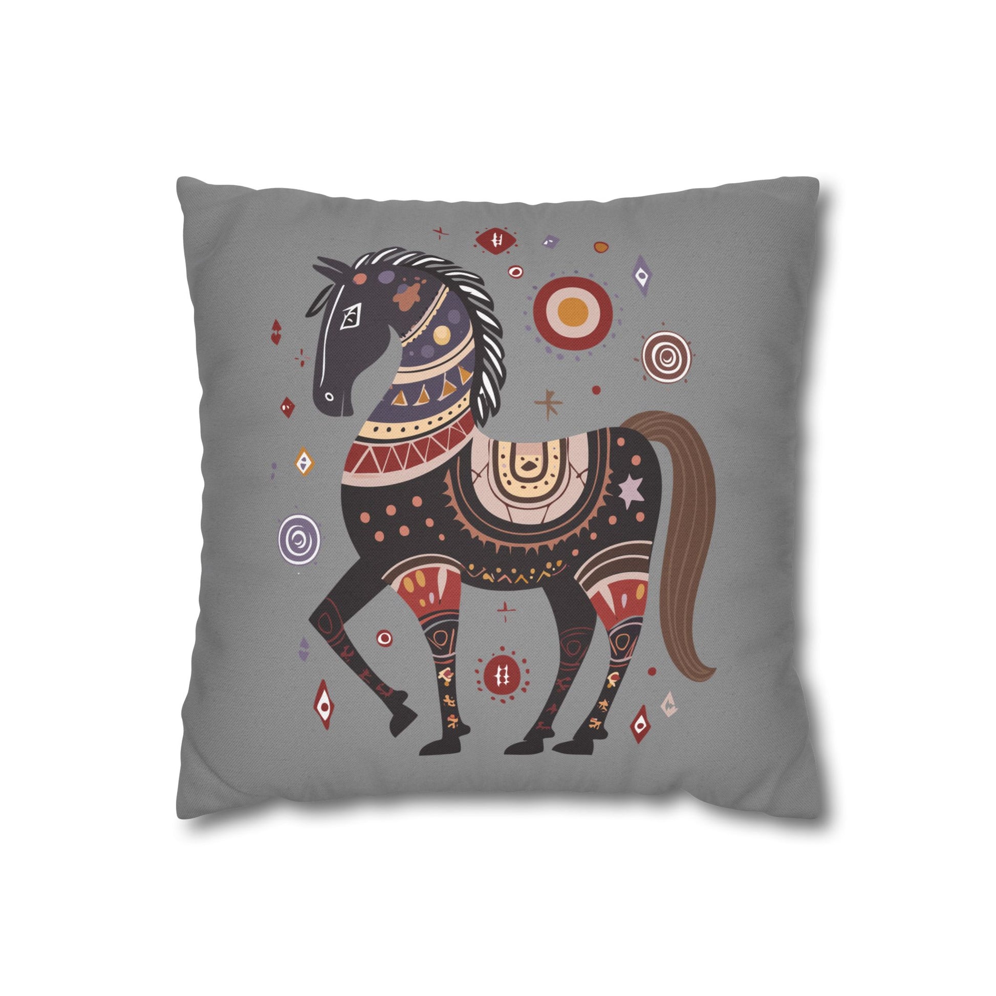 Bohemian Horse Print Pillowcase - Rustic Home Decor image 0