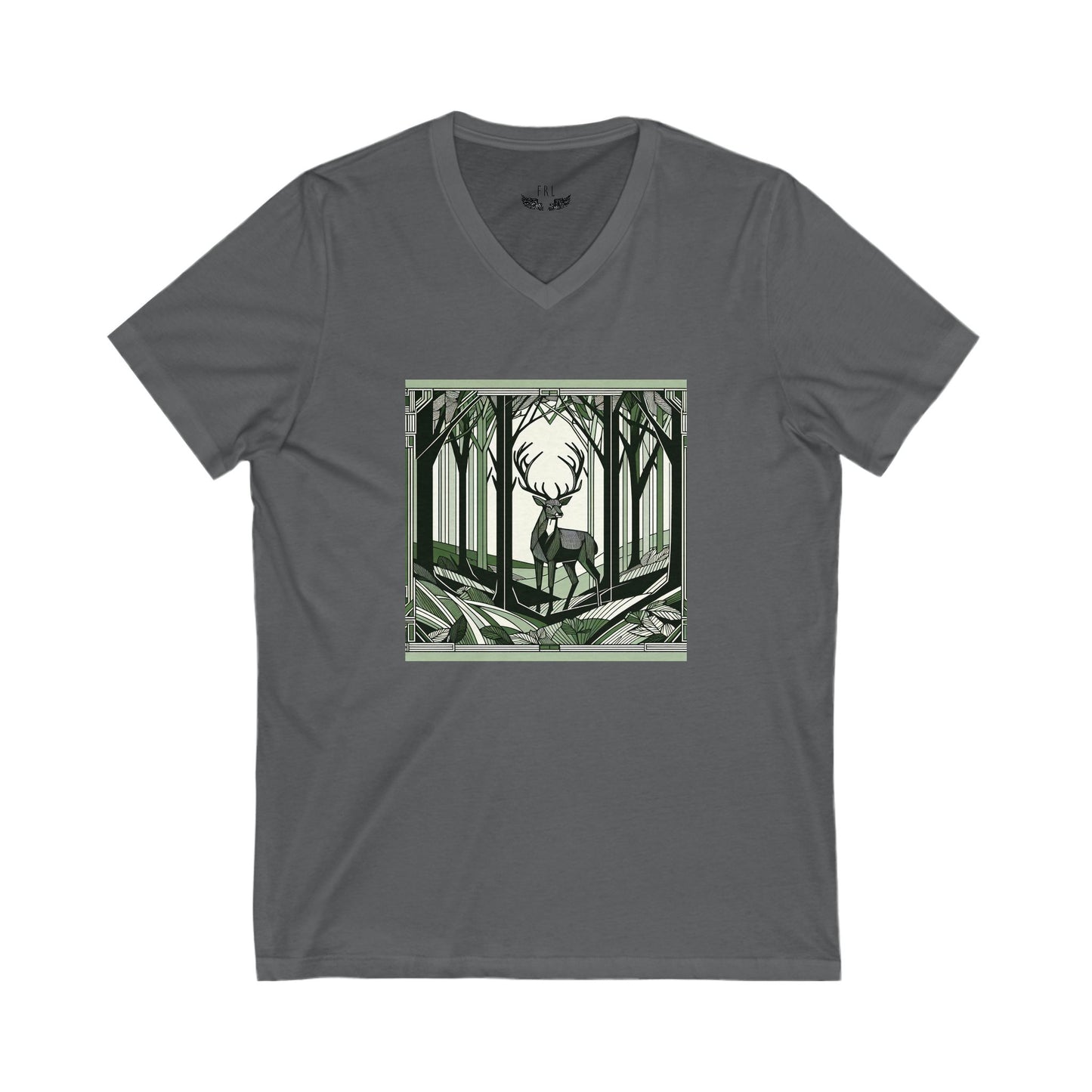 Forest Stag V-Neck Tee -  Unisex T-Shirt image 4