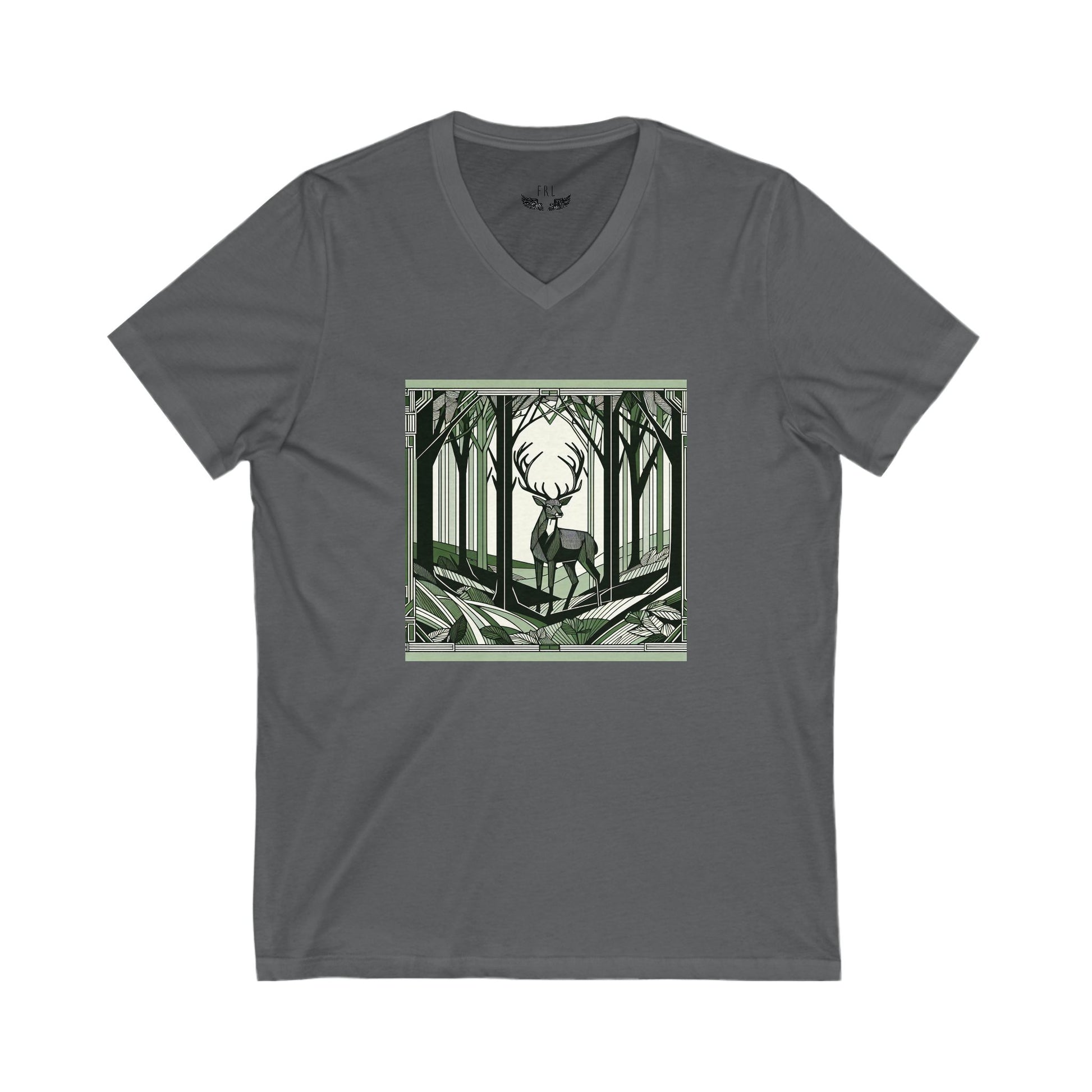 Forest Stag V-Neck Tee -  Unisex T-Shirt image 4