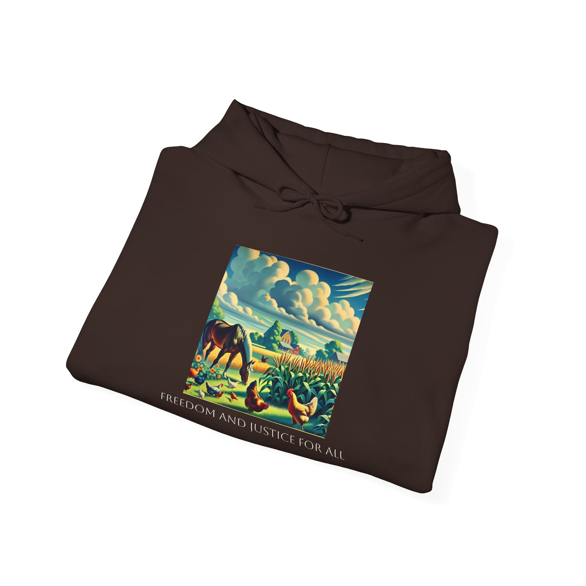 Farmers for a Free America -Freedom and Justice Hooded Sweatshirt for Farmers image 2