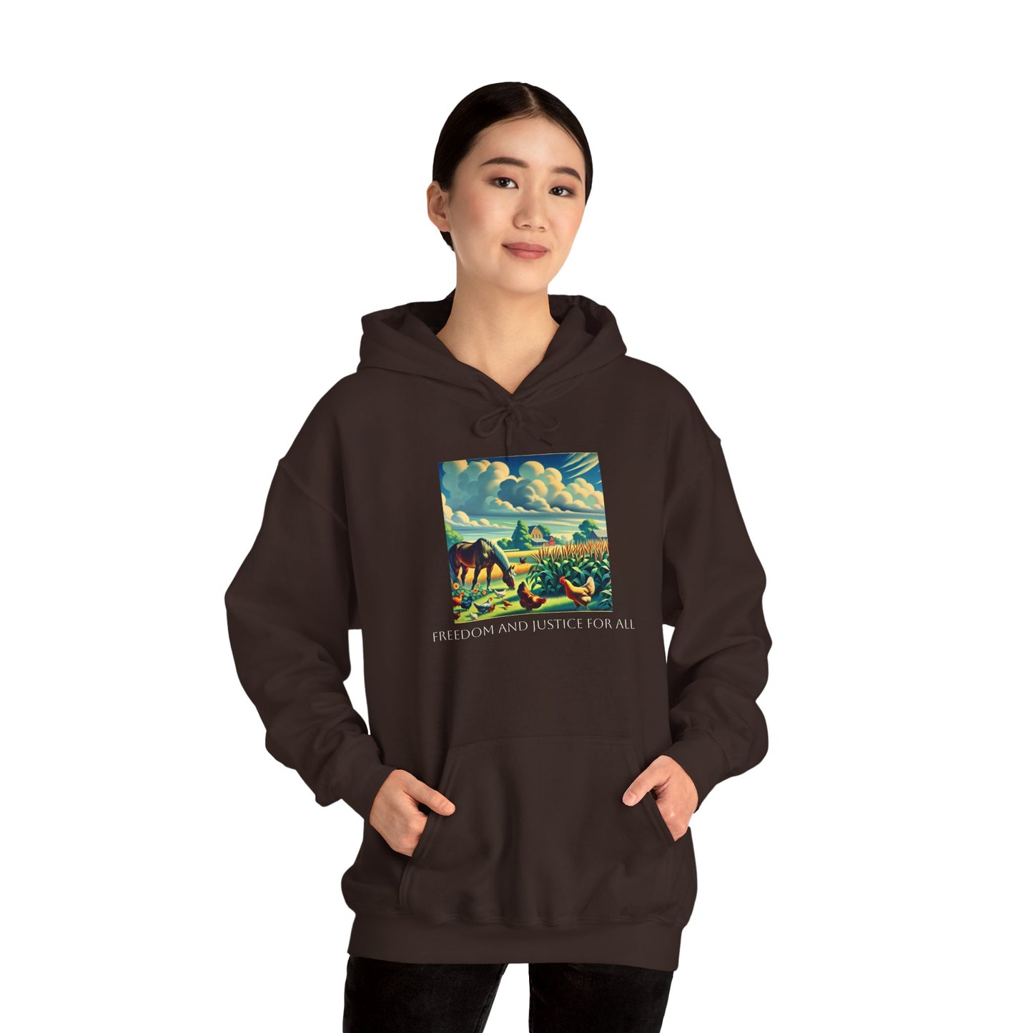 Farmers for a Free America -Freedom and Justice Hooded Sweatshirt for Farmers image 3