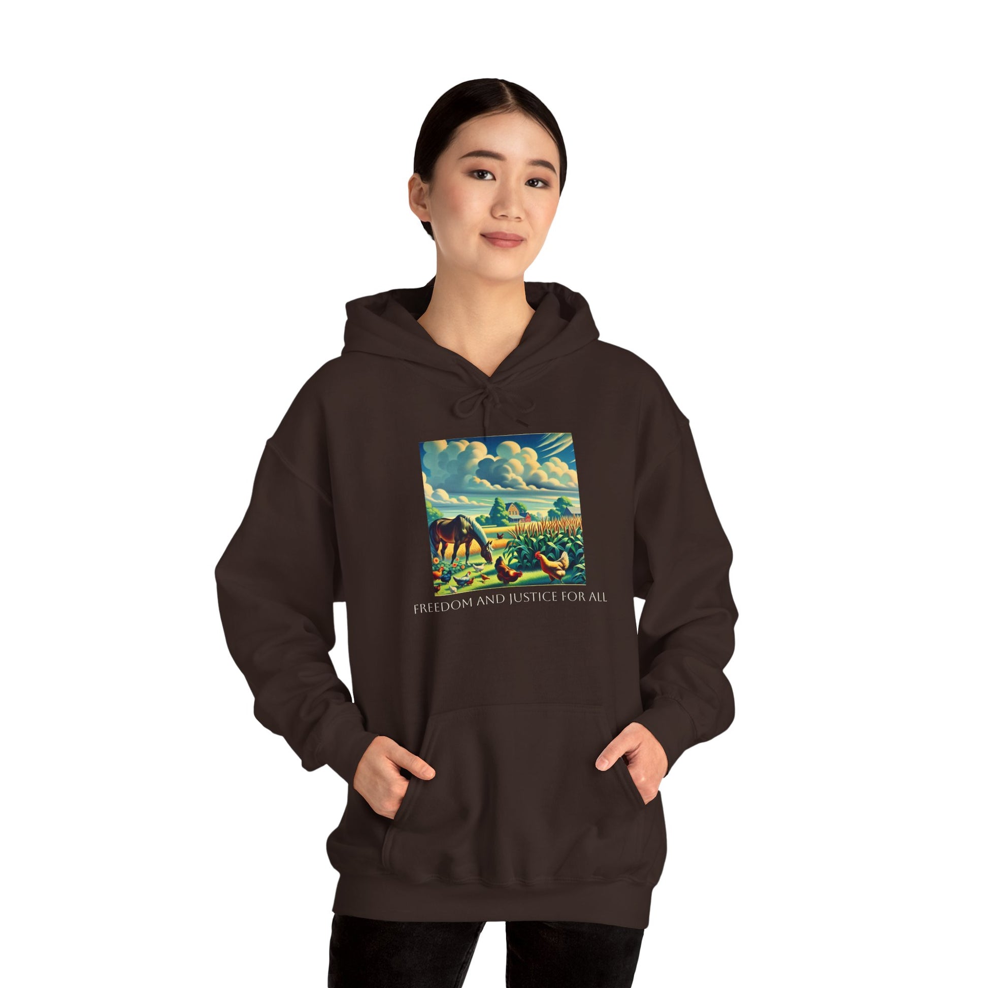 Farmers for a Free America -Freedom and Justice Hooded Sweatshirt for Farmers image 3