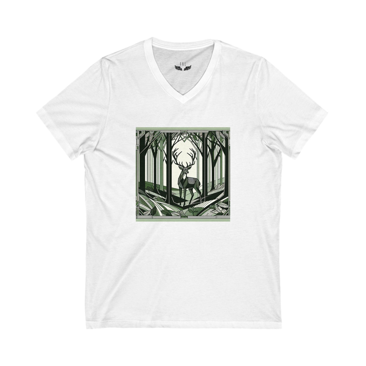 Forest Stag V-Neck Tee -  Unisex T-Shirt image 0
