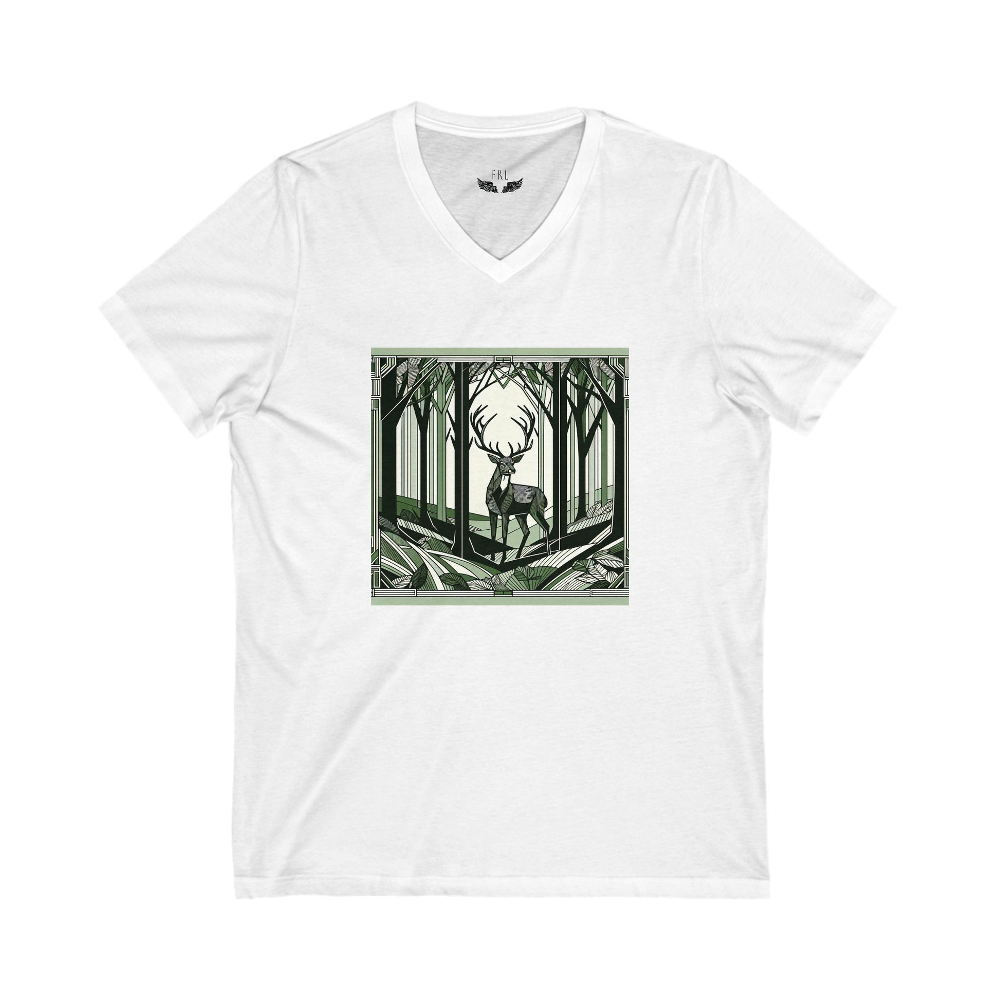 Forest Stag V-Neck Tee -  Unisex T-Shirt image 0
