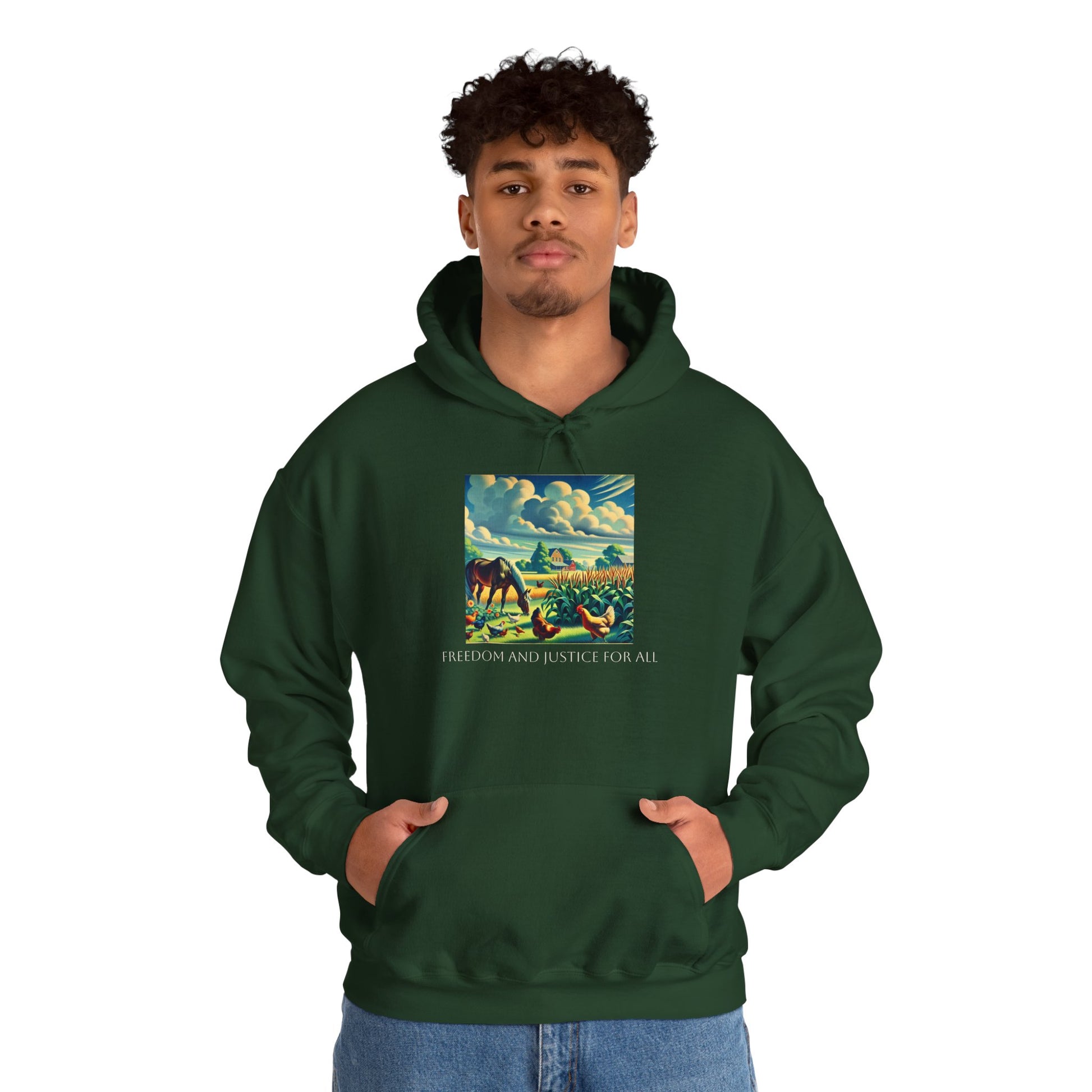Farmers for a Free America -Freedom and Justice Hooded Sweatshirt for Farmers image 11