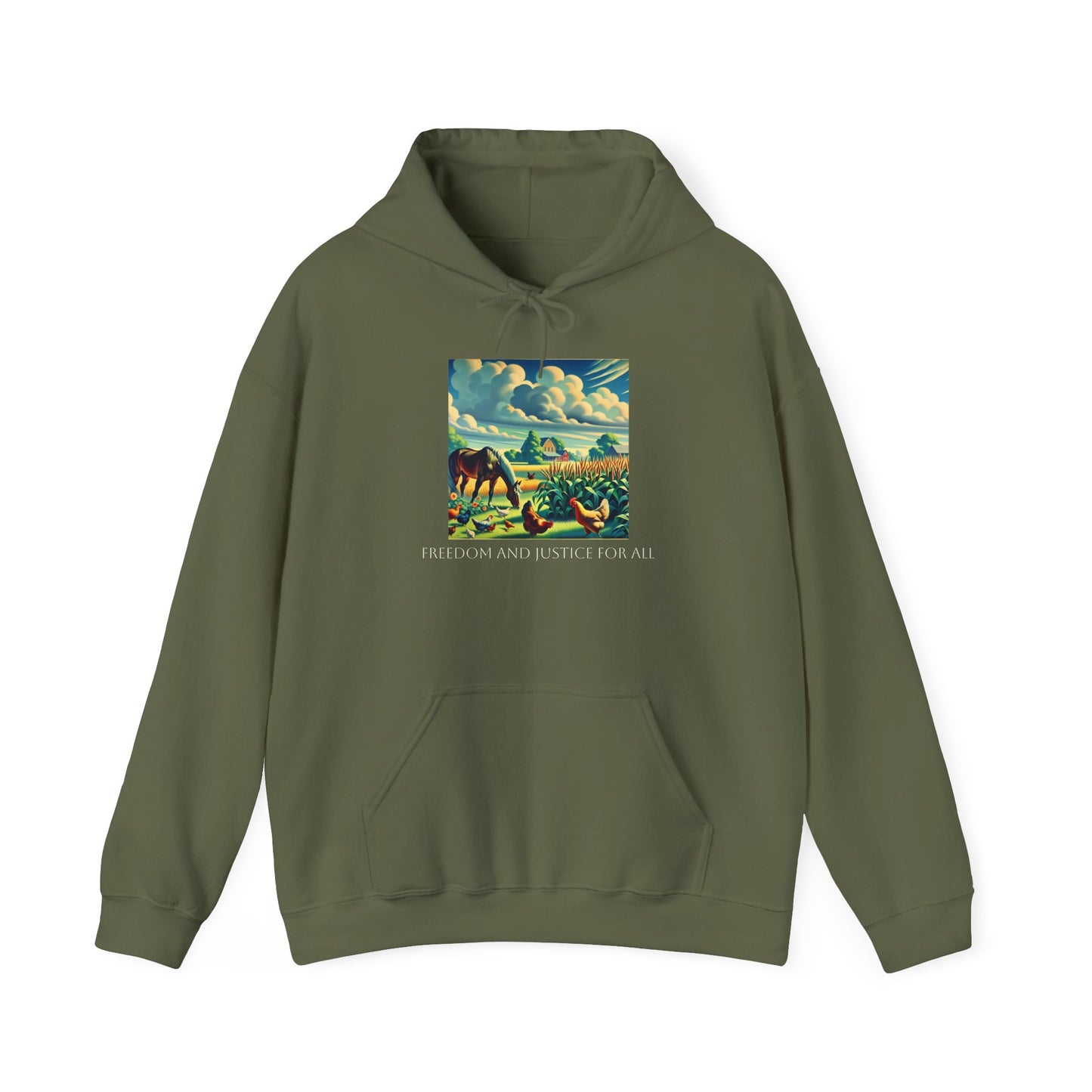 Farmers for a Free America -Freedom and Justice Hooded Sweatshirt for Farmers image 4