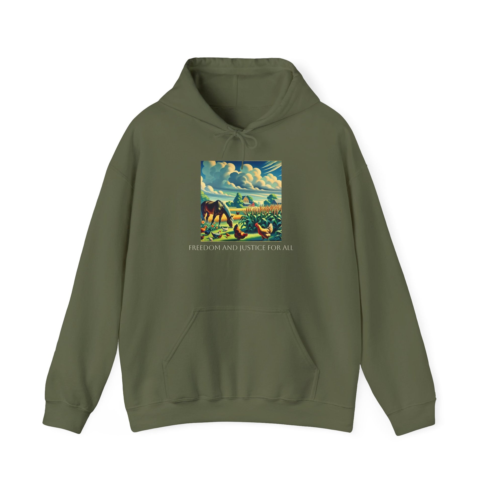 Farmers for a Free America -Freedom and Justice Hooded Sweatshirt for Farmers image 4