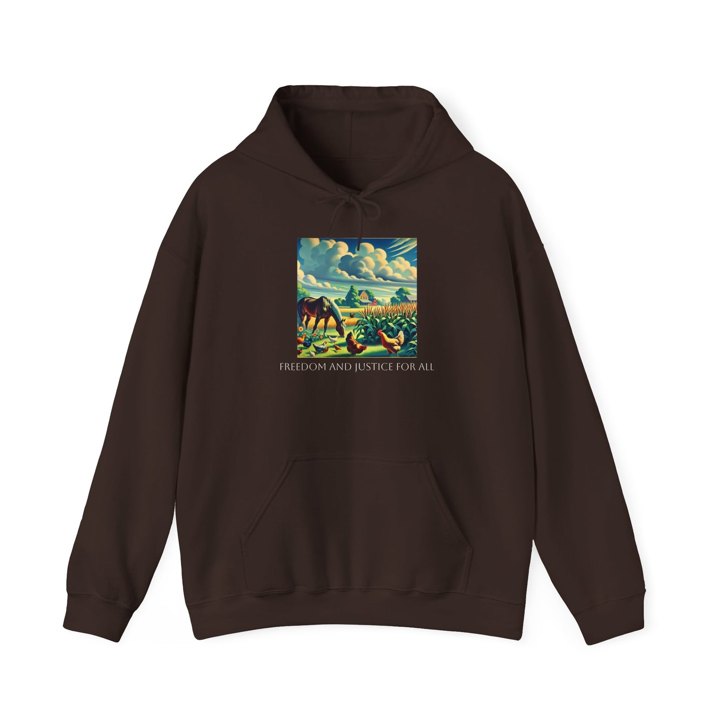 Farmers for a Free America -Freedom and Justice Hooded Sweatshirt for Farmers image 0